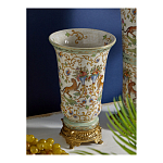 Ваза из фарфора на бронзовом основании Turquoise Blooming Garden варинант исполнения - 5 | Loft Concept в Саратове