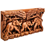 Панно из дерева слоны Panel With Animals варинант исполнения - 2 | Loft Concept в Саратове