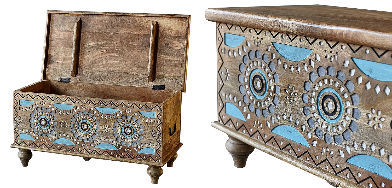 Сундук резной Mitra Carved Wood Chest Сундук резной Mitra Carved Wood Chest - Loft-Concept в Саратове
