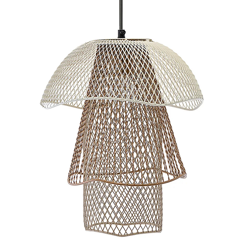 Подвесной светильник Beige Gold Mesh Tube Lampshade Hanging Lamp Бежевый Медь Подвесной светильник Beige Gold Mesh Tube Lampshade Hanging Lamp Бежевый Медь в Саратове | Loft Concept