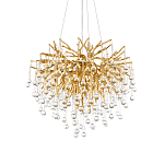 Люстра подвесная с прозрачными стеклянными подвесками в форме капель Диаметр 60 см Droplet Chandelier варинант исполнения - 8 | Loft Concept в Саратове