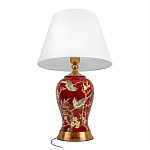 Настольная лампа бордовая с изображением птиц Slip Away варинант исполнения - 3 | Loft Concept в Саратове