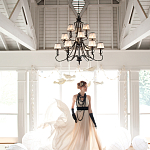 Люстра бронзового цвета с бежевыми абажурами из органзы в классическом стиле Hinkley варинант исполнения - 3 | Loft Concept в Саратове