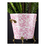 Кашпо из белого фарфора с розовым цветочным орнаментом Eden Garden варинант исполнения - 5 | Loft Concept в Саратове