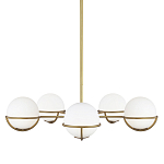 Люстра с 5-ю белыми шарообразными плафонами в сферические каркасах Feiss варинант исполнения - 1 | Loft Concept в Саратове