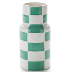 Ваза из фаянса Brighter than the Stars с шахматным принтом бирюзового цвета  варинант исполнения - 1 | Loft Concept в Саратове