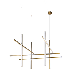 Люстра с 8-ю пересекающимися цилиндрическими плафонами на тонких тросах Trumpet tube варинант исполнения - 2 | Loft Concept в Саратове