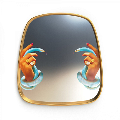 Зеркало Seletti Mirror Gold Frame Hands with Snakes Зеркало Seletti Mirror Gold Frame Hands with Snakes