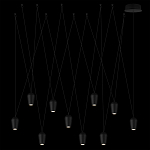 Подвесной светильник черными плафонами на длинных пересекающихся тросах Construction варинант исполнения - 8 | Loft Concept в Саратове