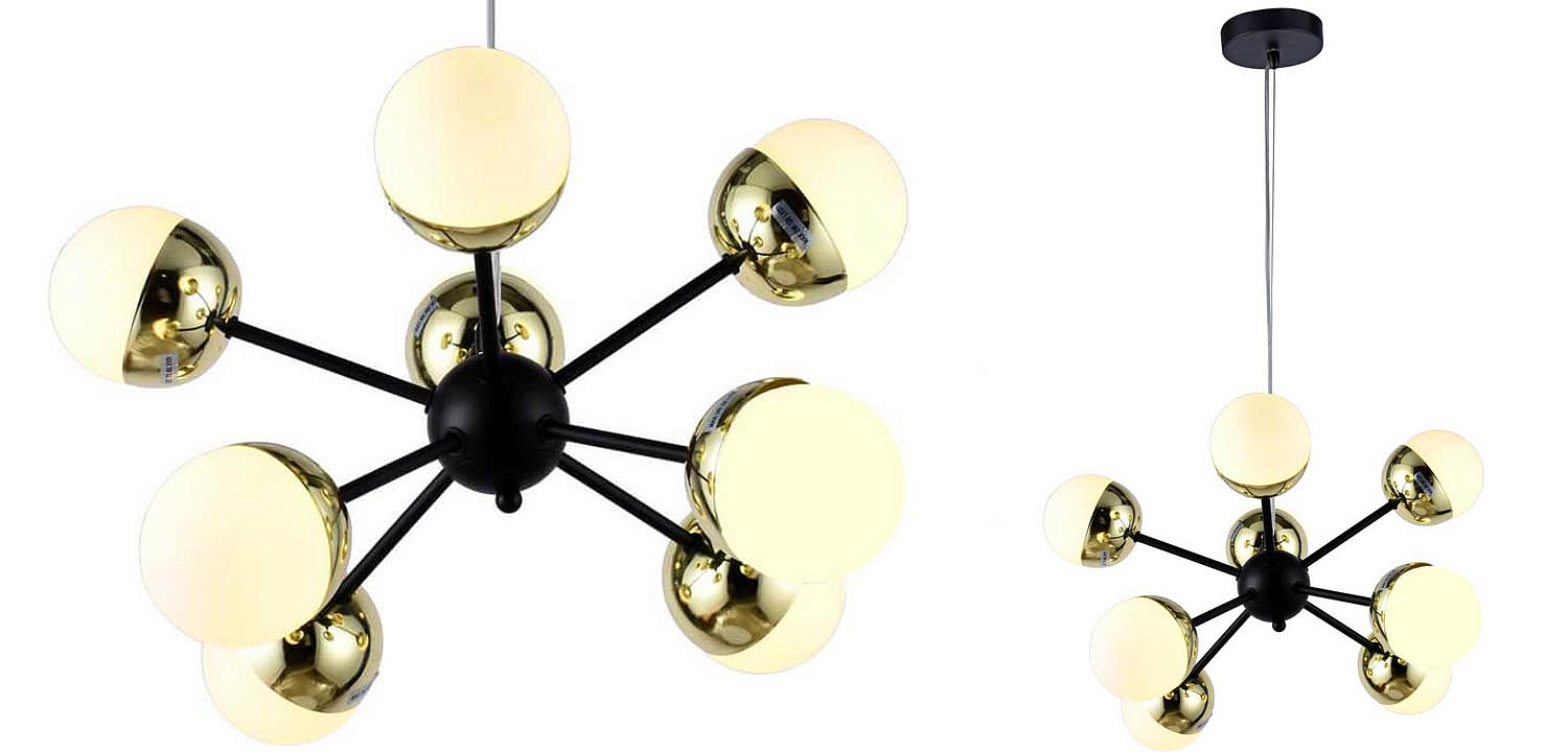 Люстра Sputnik White and Gold Globe Chandelier 8 Люстра Sputnik White and Gold Globe Chandelier 8 - Loft-Concept в Саратове