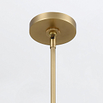 Подвесной светильник линейный латунного цвета в кожаном коричневом чехле и декоративными ремешками Alora варинант исполнения - 5 | Loft Concept в Саратове