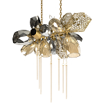 Люстра подвесная с 18-ю стеклянными плафонами с вертикальными подвесками Gilded Mirage  варинант исполнения - 7 | Loft Concept в Саратове