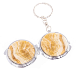 Зеркало брелок карманное двухстороннее из натурального камня Оникс Silver Stone Mirrors варинант исполнения - 5 | Loft Concept в Саратове