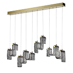 Подвесной светильник линейный с плафонами волнистой формы из фактурного стекла Big Wave варинант исполнения - 1 | Loft Concept в Саратове