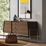 Дизайнерский комод трапециевидной формы с ручками и основанием золотого цвета Armaria варинант исполнения - 1 | Loft Concept в Саратове