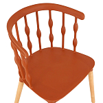 Пластиковый стул на ножках из массива бука Ferret Spiral Brown варинант исполнения - 4 | Loft Concept в Саратове