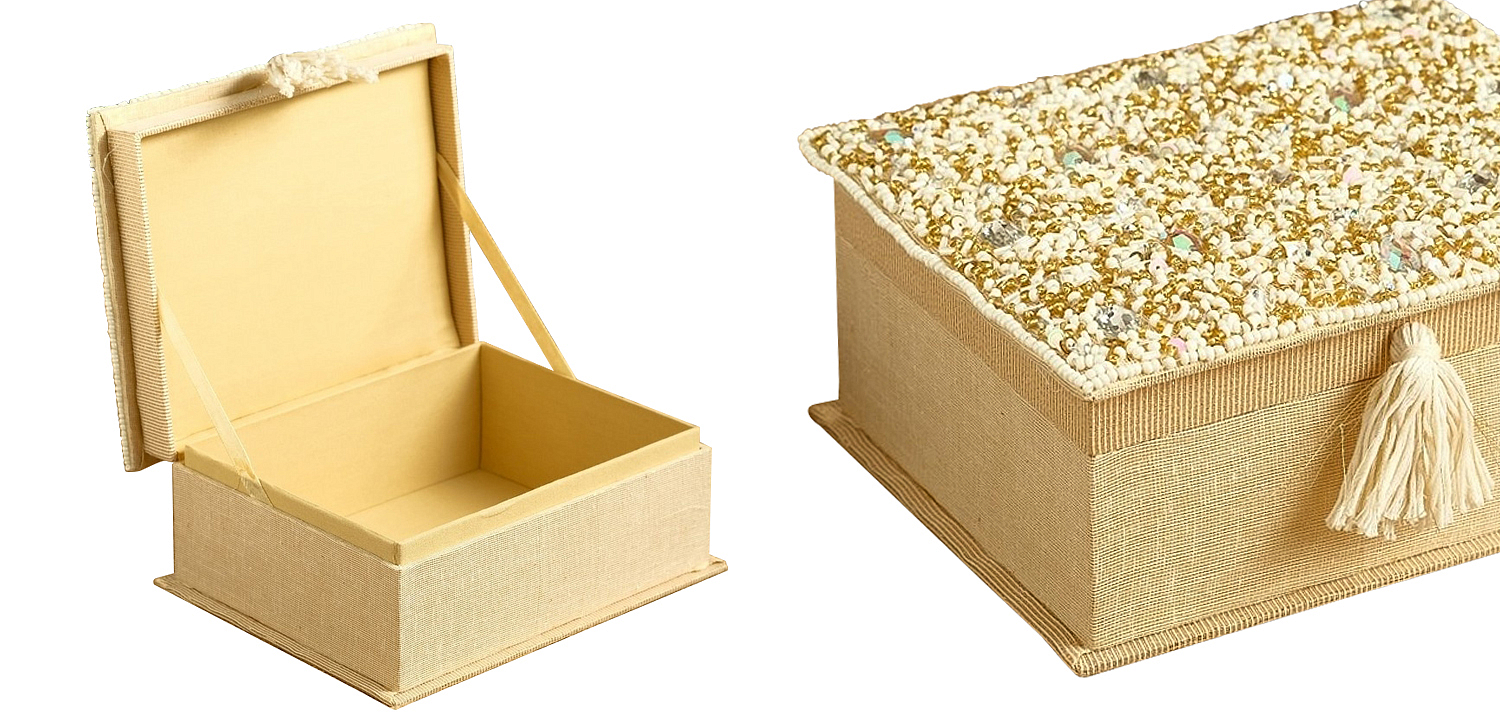 Шкатулка с вышивкой из бисера Odilia Beads Embroidery Box Шкатулка с вышивкой из бисера Odilia Beads Embroidery Box - Loft-Concept в Саратове