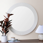 Зеркало в круглой фактурной раме Mirror Modern Texture белое варинант исполнения - 5 | Loft Concept в Саратове