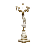 Подсвечник белый Попугай из фарфора с бронзовыми элементами Eden Garden варинант исполнения - 1 | Loft Concept в Саратове