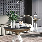 Дизайнерский журнальный стол на прозрачном основании Nofon варинант исполнения - 1 | Loft Concept в Саратове