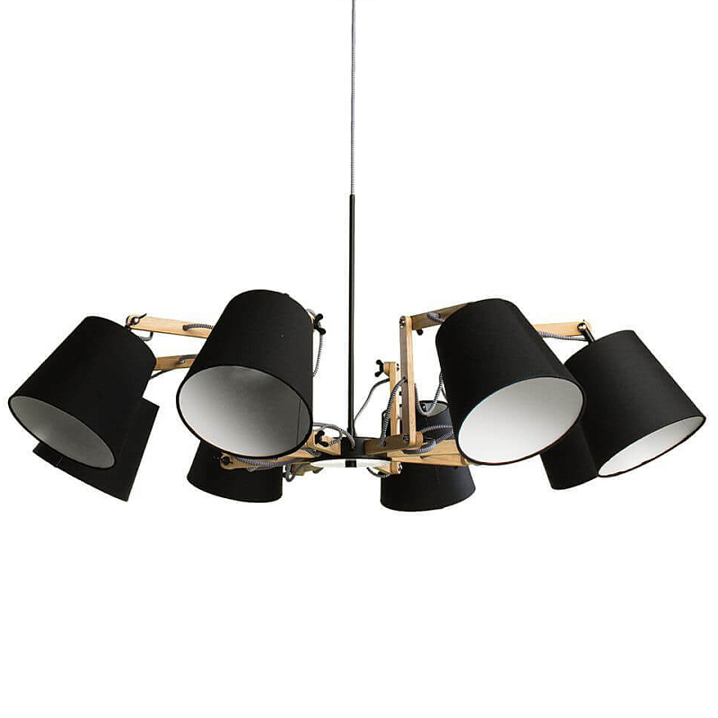Люстра Woodland Pendant 8 Black Древесина Черный Люстра Woodland Pendant 8 Black Древесина Черный в Саратове | Loft Concept