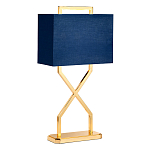 Настольная лампа с основанием из полированного золота и прямоугольным абажуром глубокого синего цвета Elstead Lighting варинант исполнения - 1 | Loft Concept в Саратове