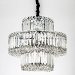 Круглая люстра с хрустальным декором Harmonica Crystal Round Chrome Chandelier варинант исполнения - 3 | Loft Concept в Саратове