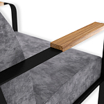 Кресло серый велюр с жесткими подлокотниками на полозьях Ashton варинант исполнения - 6 | Loft Concept в Саратове