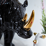 Статуэтка черный носорог с золотыми рогами Golden Horned Black Rhino варинант исполнения - 6 | Loft Concept в Саратове