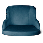 Стул с мягкой синей обивкой из велюра и подъемно-поворотным механизмом на белых колесиках Harper Blue and White варинант исполнения - 2 | Loft Concept в Саратове