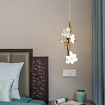 Люстра с белыми цветами на ветвистом каркасе Lure by PELLE варинант исполнения - 2 | Loft Concept в Саратове