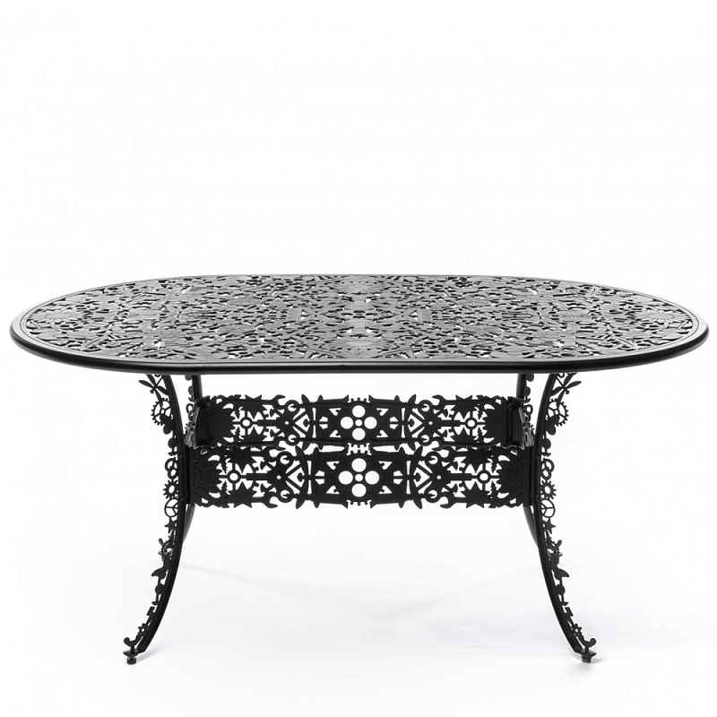 Обеденный стол Industry Collection ALUMINIUM OVAL TABLE – BLACK Черный в Саратове | Loft Concept 