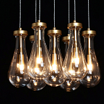 Люстра с 7-ю прозрачными плафонами из стекла в форме капли Lucid Rain  варинант исполнения - 5 | Loft Concept в Саратове