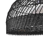 Подвесной светильник с округлым абажуром из черного ротанга Wicker Furniture варинант исполнения - 5 | Loft Concept в Саратове