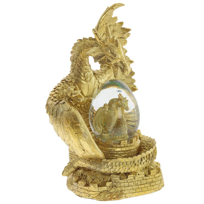 Декоративная статуэтка Дракон Dragon Guarding a Glass Egg Gold Золотой Прозрачное Стекло Декоративная статуэтка Дракон Dragon Guarding a Glass Egg Gold Золотой Прозрачное Стекло в Саратове | Loft Concept