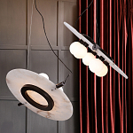 Подвесной светильник из мрамора в форме диска Marble Disc Pendant Light варинант исполнения - 3 | Loft Concept в Саратове