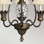 Люстра бронзового цвета с 3-мя кремовыми текстильными абажурами Hinkley варинант исполнения - 4 | Loft Concept в Саратове