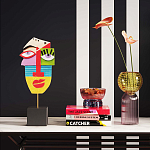 Арт-объект Разноцветное Лицо в абстрактном стиле на подставке Multicolored Abstract Face варинант исполнения - 4 | Loft Concept в Саратове