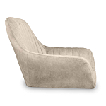 Барный стул со спинкой и подлокотниками на 4-х коричневых деревянных ножках Бежевый Велюр Ava Charm варинант исполнения - 2 | Loft Concept в Саратове