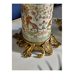 Ваза высокая из фарфора на бронзовом основании Turquoise Blooming Garden варинант исполнения - 5 | Loft Concept в Саратове