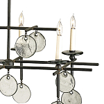 Люстра линейная черная с круглыми прозрачными подвесками  Horizontal Rectangular Chandelier варинант исполнения - 1 | Loft Concept в Саратове