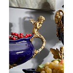 Чаша темно-синяя фарфоровая с бронзовыми ручками в виде ангелов Eden Garden варинант исполнения - 4 | Loft Concept в Саратове