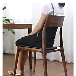 Стул деревянный с мягким сиденьем из черной натуральной кожи Moon Walnut Furniture варинант исполнения - 3 | Loft Concept в Саратове