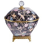 Шкатулка черного цвета с цветочной росписью Eden Garden варинант исполнения - 1 | Loft Concept в Саратове