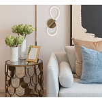 Бра с белым плафоном в форме восьмерки и круглым основанием Luke Lampco Tracer Lamp варинант исполнения - 7 | Loft Concept в Саратове