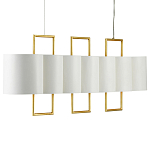 Люстра прямоугольная с белыми цилиндрическими абажурами White Ribbon варинант исполнения - 5 | Loft Concept в Саратове