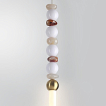 Подвесной светильник вытянутый с бусинами из белого и коричневого цвета PEARLS Suspension варинант исполнения - 4 | Loft Concept в Саратове