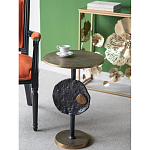 Столик приставной с абстрактным основанием и акцентом в виде золотистого диска Heavenly Space варинант исполнения - 8 | Loft Concept в Саратове