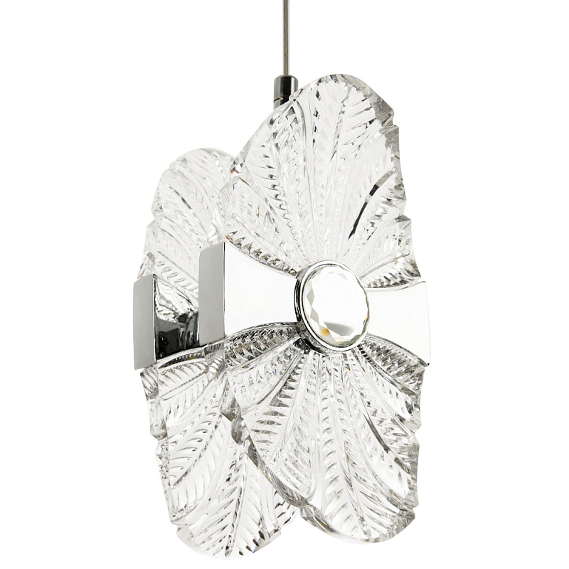 Подвесной светильник из хрусталя Fleuretta Crystal Chrome Hanging Lamp Прозрачное Стекло Хром Подвесной светильник из хрусталя Fleuretta Crystal Chrome Hanging Lamp Прозрачное Стекло Хром в Саратове | Loft Concept