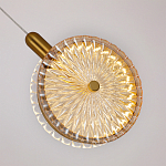 Подвесной светильник с плафоном из рельефного стекла Peony Glass Bronze  варинант исполнения - 3 | Loft Concept в Саратове